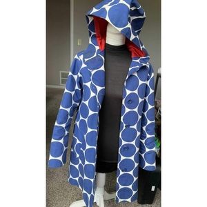 Boden Blue Polkadot Trench Coat (Unisex)